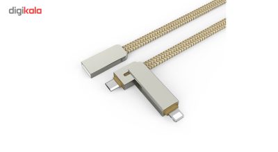 کابل تبدیل USB به microUSB/لایتنینگ مدل LC87 طول 1 متر                     غیر اصل