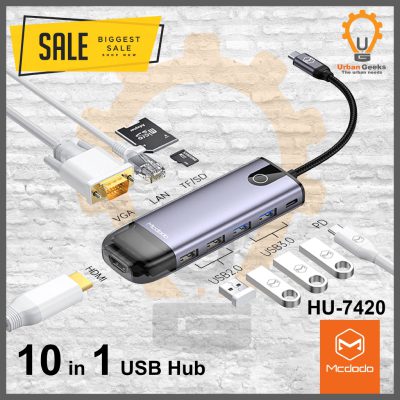 هاب 10 پورت USB-C مک دودو مدل HU-742