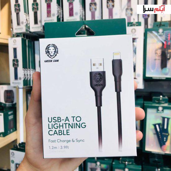 کابل تبدیل USB به لایتنینگ گرین لیون مدل PVC طول 1.2 متر